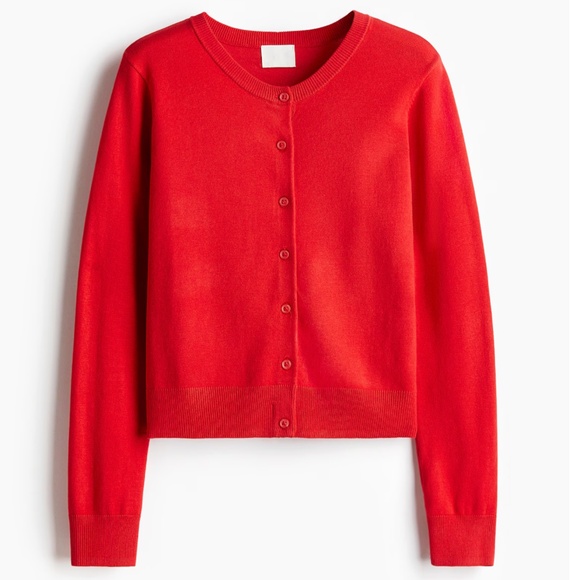 H&M Red Fine-knit Cardigan - Picture 5 of 6
